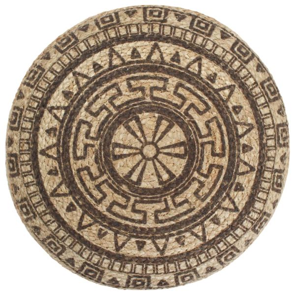 Ръчно изработен пуф, кафяв, 45x30 см, юта