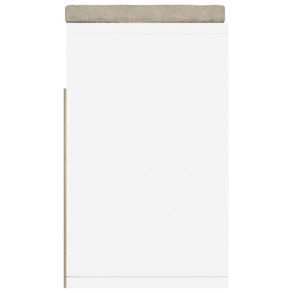 Пейка за обувки бяло и дъб сонома 104x30x49 см инженерно дърво