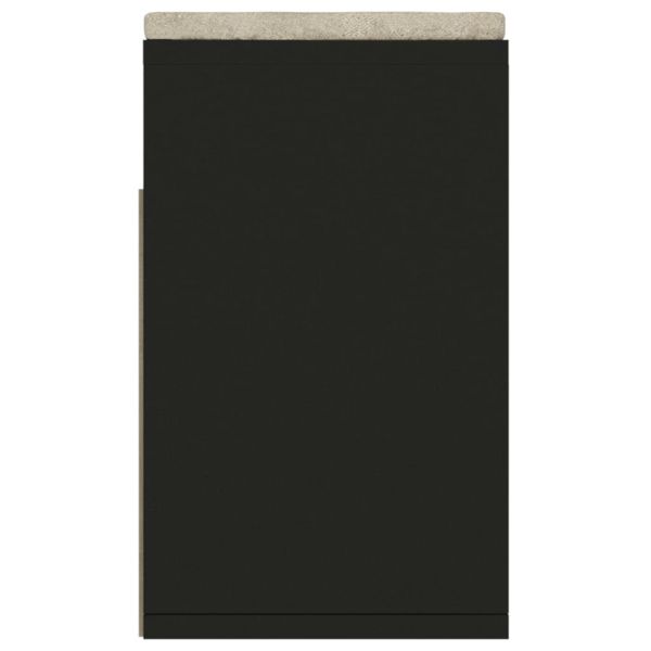 Пейка за обувки с подложка черна 104x30x49 см инженерно дърво