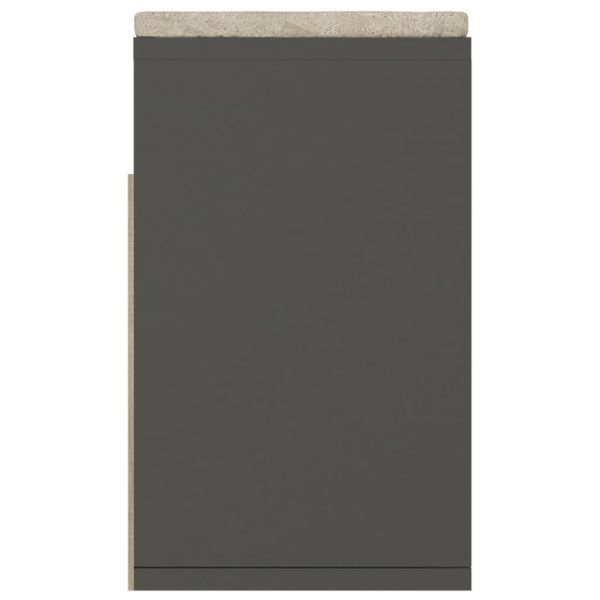 Пейка за обувки с подложка сива 104x30x49 см инженерно дърво