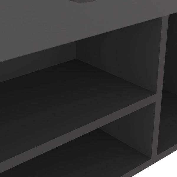 Пейка за обувки с подложка сива 104x30x49 см инженерно дърво