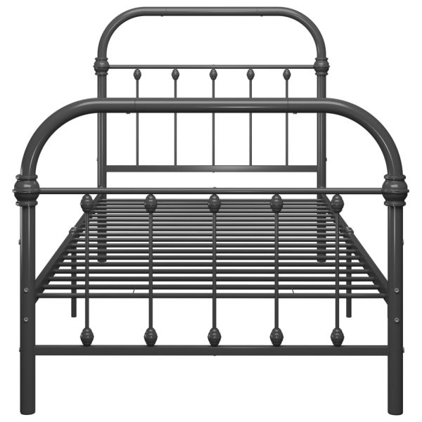 Рамка за легло, сива, метал, 90x200 см