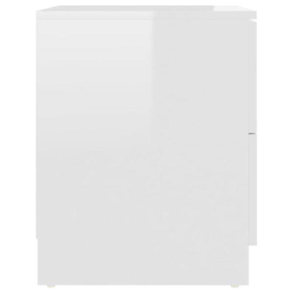 Нощни шкафчета 2 бр бял гланц 40x40x50 см инженерно дърво