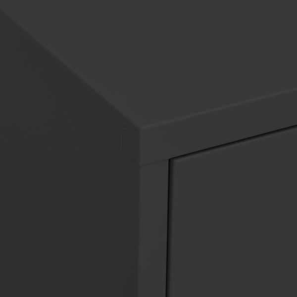 Шкаф за съхранение, антрацит, 80х35х101,5 см, стомана