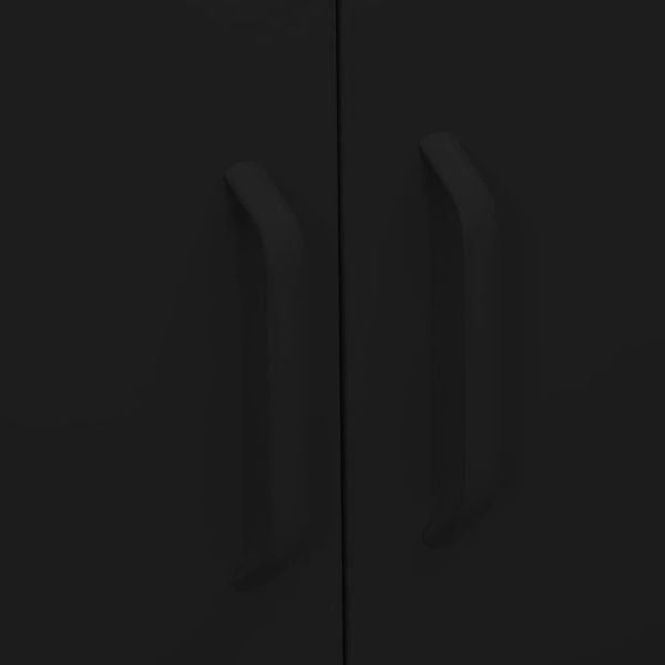 Шкаф за съхранение, черен, 80х35х101,5 см, стомана