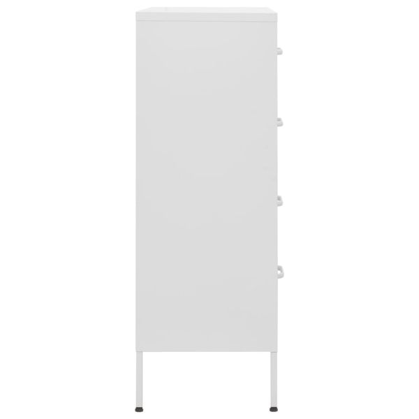 Шкаф с чекмеджета, бял, 80х35х101,5 см, стомана
