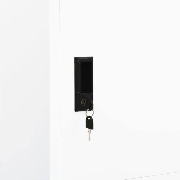 Гардероб, бял, 80x50x180 см, стомана