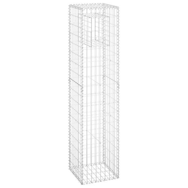 Габионна кошница стълб, 2 бр, 40x40x180 cм, желязо