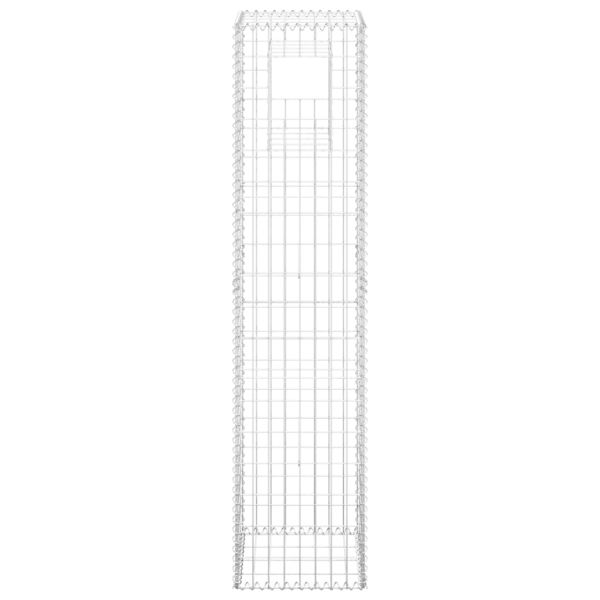 Габионна кошница стълб, 2 бр, 40x40x180 cм, желязо