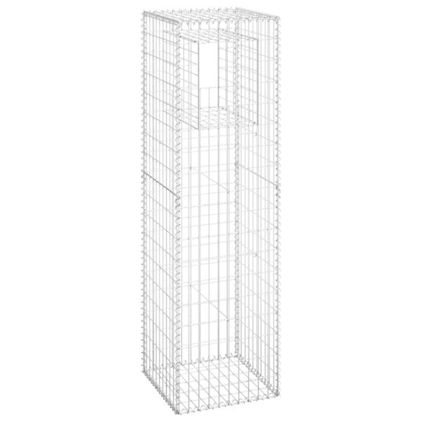 Габионна кошница стълб, 2 бр, 50x50x180 cм, желязо