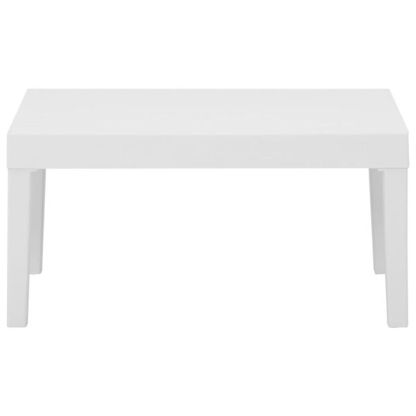 Градински лаундж комплект с възглавници 4 части пластмаса бял