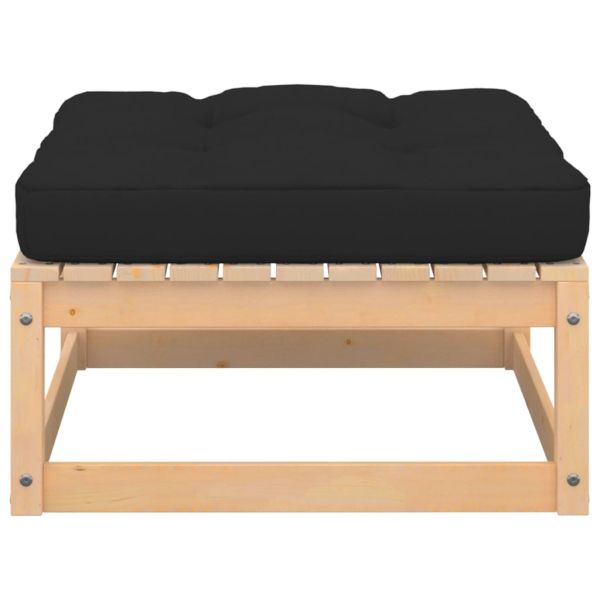 Градински лаундж комплект 5 части с възглавници бор масив