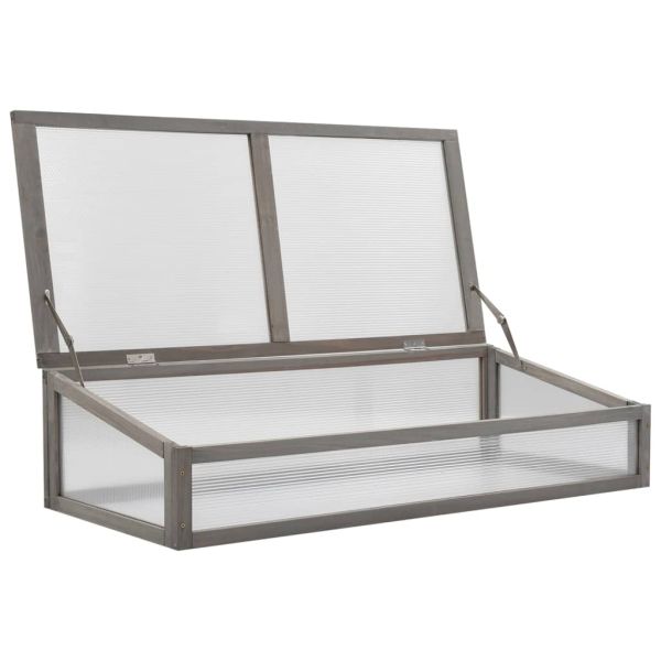 Повдигната леха с оранжерия, 110x54x120 см, ела масив