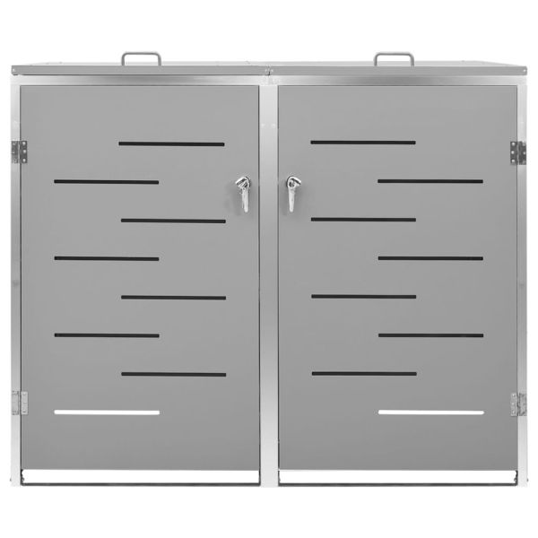 Двоен навес за кофа за смет 138x77,5x112,5 см инокс