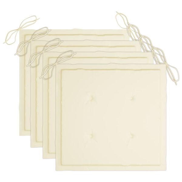 Градински столове с възглавници, 4 бр, сиви, акация масив