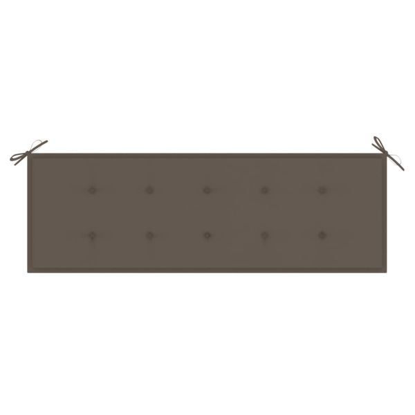 Стифираща градинска пейка с възглавница, 159 см, тик масив