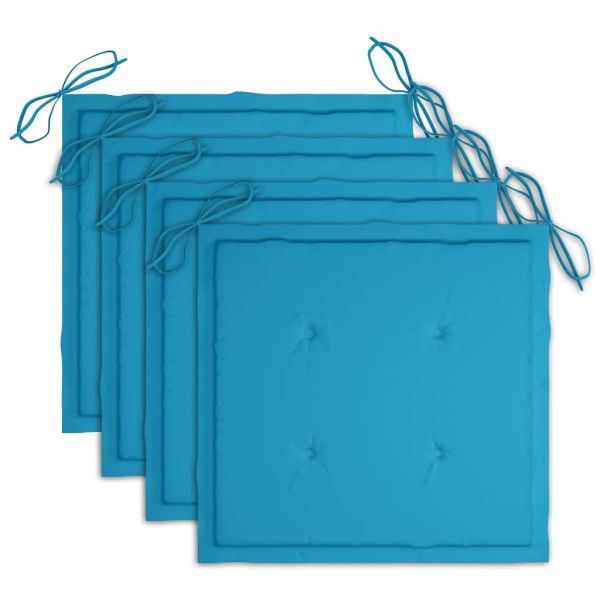 Градински трапезни столове, 3 бр, с възглавници, акация масив