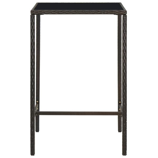 Градински бар комплект с възглавници, 5 части, кафяв полиратан