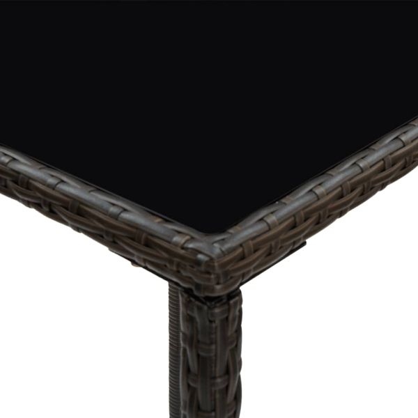 Градински бар комплект с възглавници, 5 части, кафяв полиратан