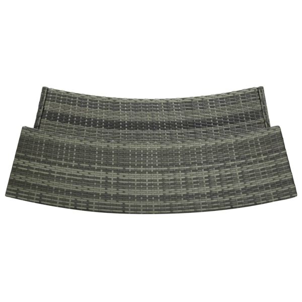 Градински бар комплект с възглавници, 4 части, сив