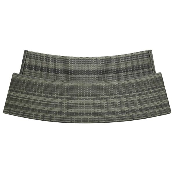 Градински бар комплект с възглавници, 3 части, сив