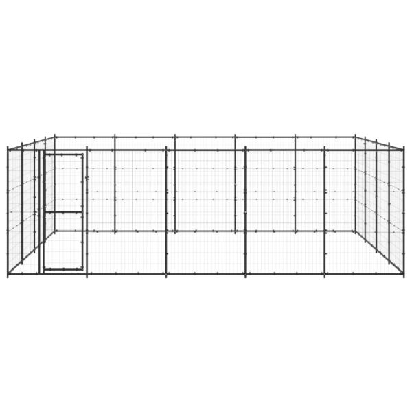 Външна клетка за кучета, стомана, 24,2 м²