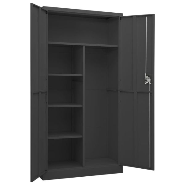 Заключващ се шкаф, антрацит, 90x40x180 см, стомана