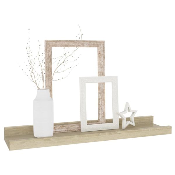 Стенни рафтове, 4 бр, сонома дъб, 40x9x3 см