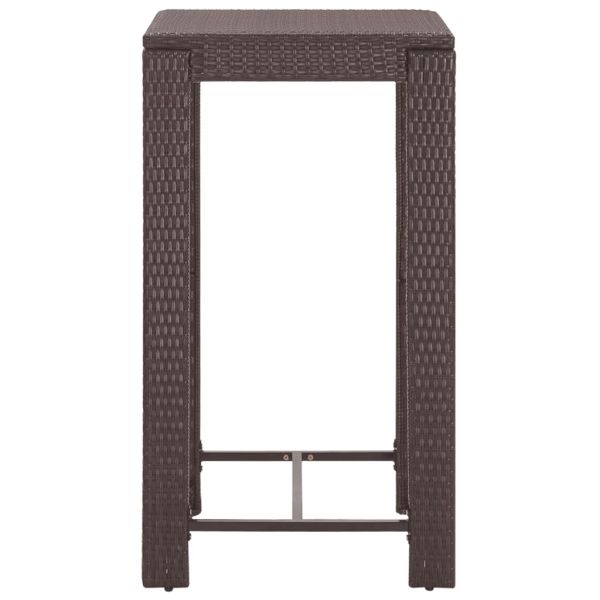 Градински бар комплект с възглавници, 5 части, кафяв полиратан