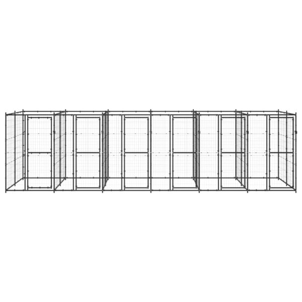 Външна клетка за кучета, стомана, 14,52 м²
