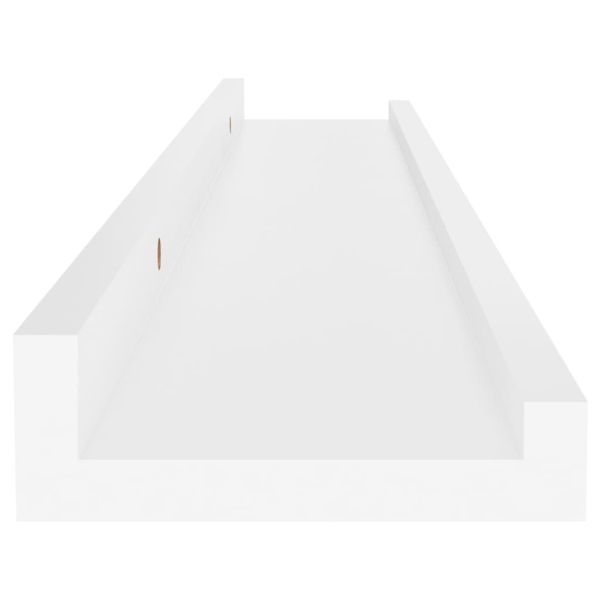 Стенни рафтове, 4 бр, бели, 60x9x3 см