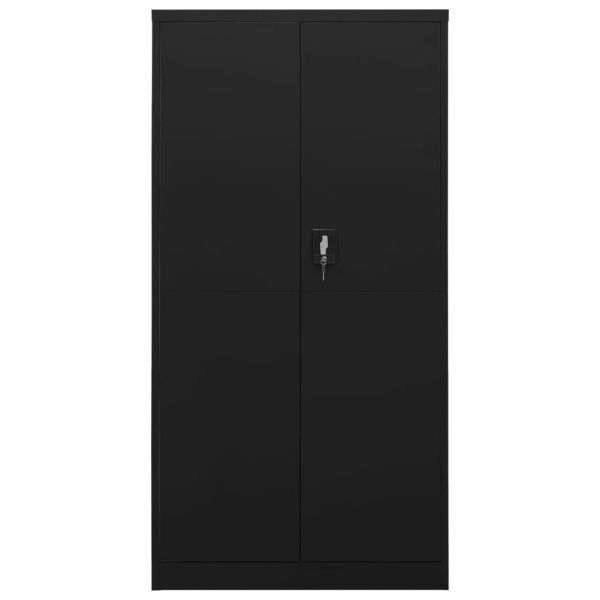 Заключващ се шкаф, черен, 90x40x180 см, стомана
