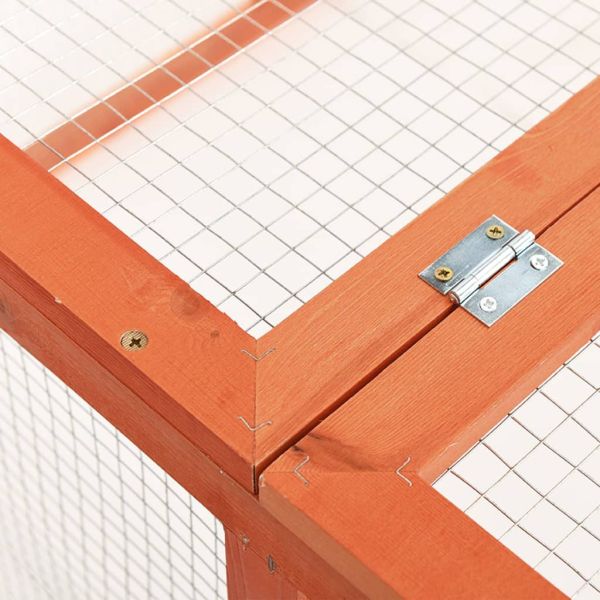 Клетка за зайци, 124x120x60 см, чам масив