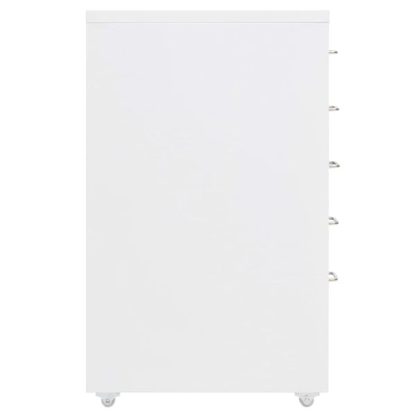 Мобилен офис шкаф, бял, 28x41x69 см, метал