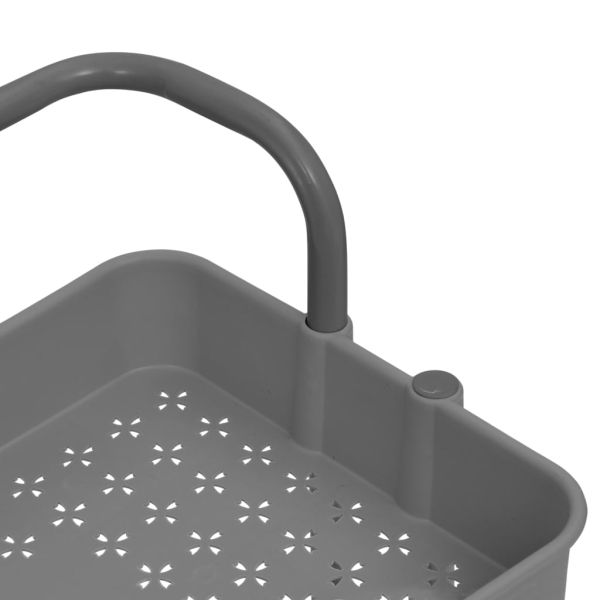 Кухненска количка на 3 нива, сива, 42x35x85 см, желязо и ABS