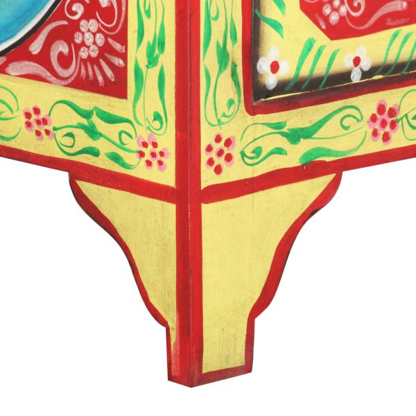 Ръчно рисувано нощно шкафче, 40х30х50 см, манго масив