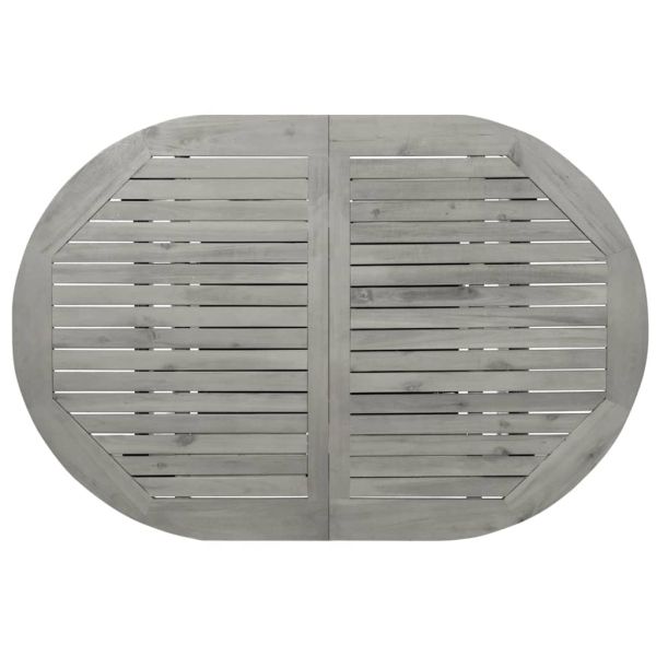 Градинска трапезна маса (120-170)x80x75 cм акациево дърво масив