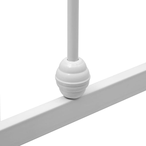 Рамка за легло, бяла, метал, 100x200 cм