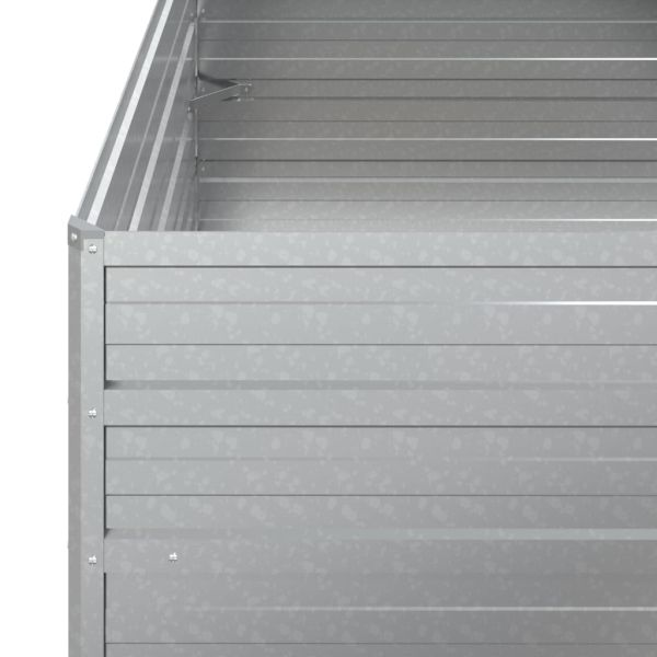 Повдигната градинска леха, 100x100x77 см, стомана, сребриста