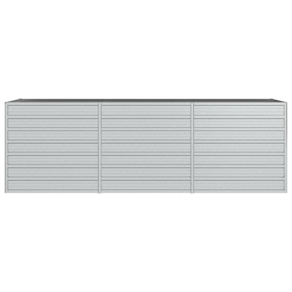 Повдигната градинска леха, 240x80x77 см, стомана, сребриста