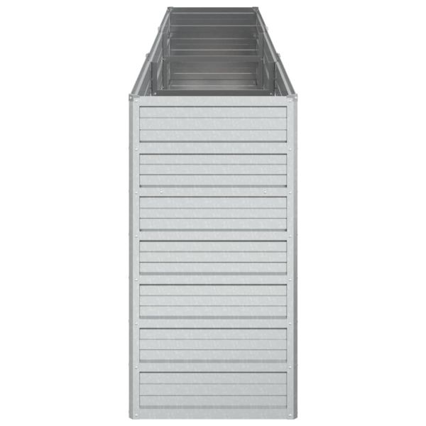 Повдигната градинска леха, 240x40x77 см, стомана, сребриста