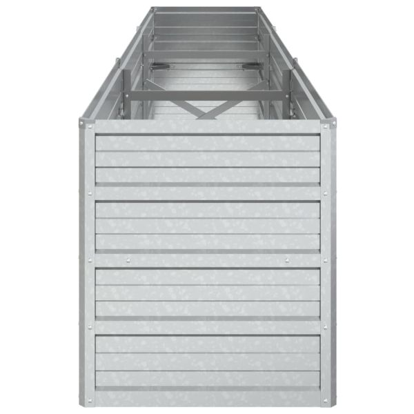 Повдигната градинска леха, 240x40x45 см, стомана, сребриста