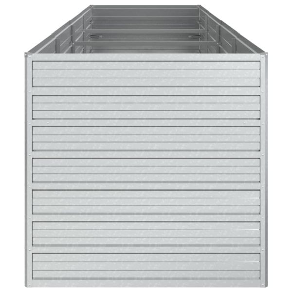 Повдигната градинска леха, 320x80x77 см, стомана, сребриста