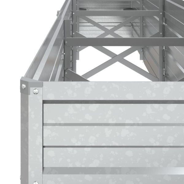 Повдигната градинска леха, 320x40x45 см, стомана, сребриста