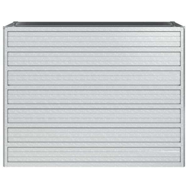 Повдигната градинска леха, 100x40x77 см, стомана, сребриста