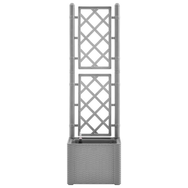 Градинска повдигната леха с решетка, самополивна, сива