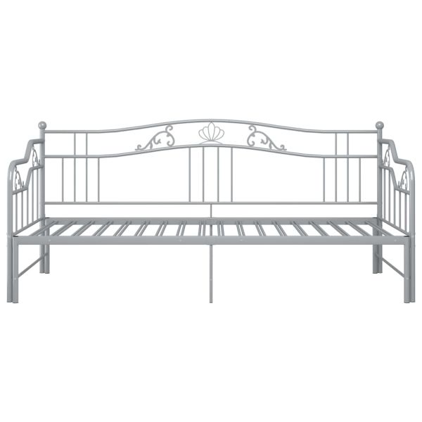 Рамка за легло, разтегателен диван, сива, метал, 90x200 см
