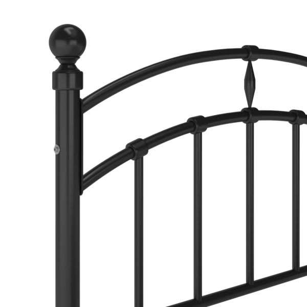 Рамка за легло, черна, метал, 100x200 cм