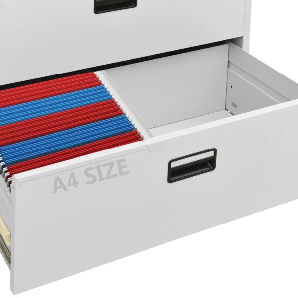 Шкаф за папки, светлосив, 90x46x164 cм, стомана