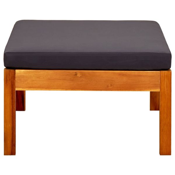 Градинска пейка със сенник и табуретки за крака, акация масив